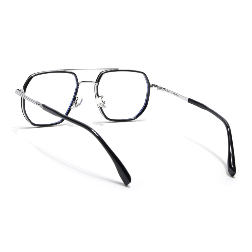 Voyage Blue & Silver Wayfarer Eyeglasses for Men & Women - MG5127-C4