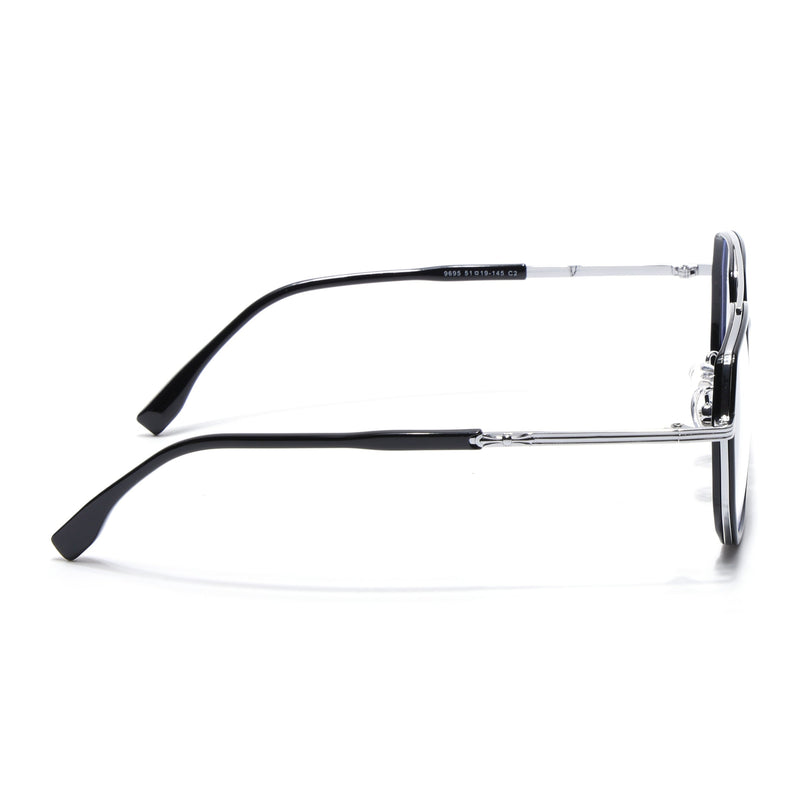 Voyage Blue & Silver Wayfarer Eyeglasses for Men & Women - MG5127-C4