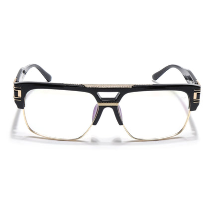 Voyage Exclusive Black & Golden Wayfarer Eyeglasses for Men & Women - MG5246-C1
