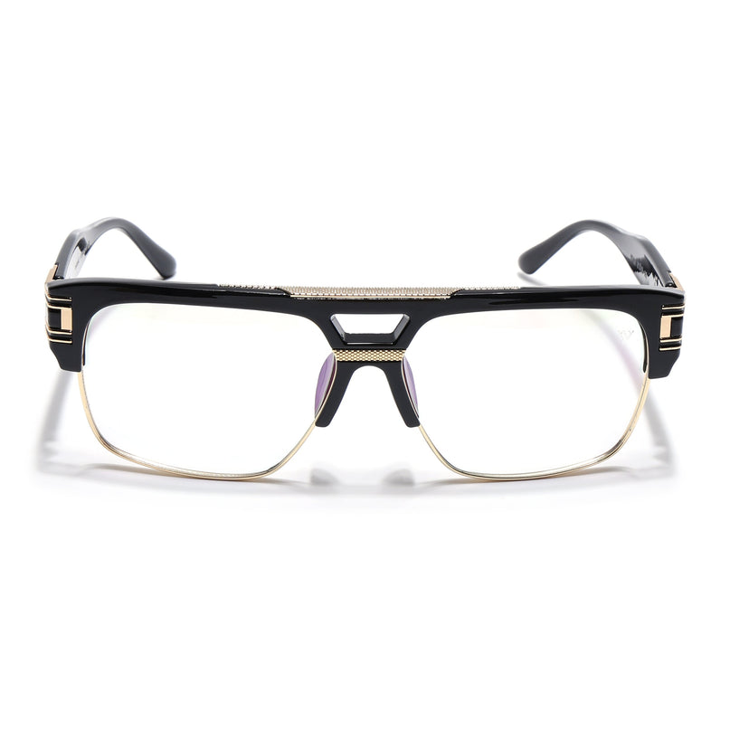 Voyage Exclusive Black & Golden Wayfarer Eyeglasses for Men & Women - MG5246-C1