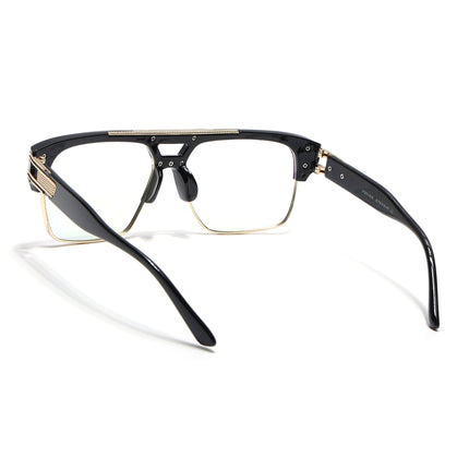 Voyage Exclusive Black & Golden Wayfarer Eyeglasses for Men & Women - MG5246-C1