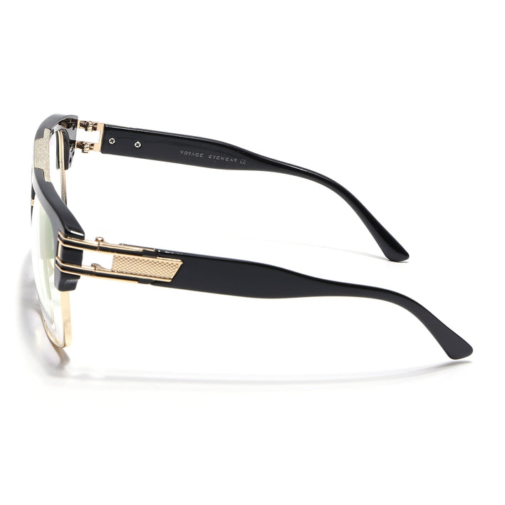 Voyage Exclusive Black & Golden Wayfarer Eyeglasses for Men & Women - MG5246-C1
