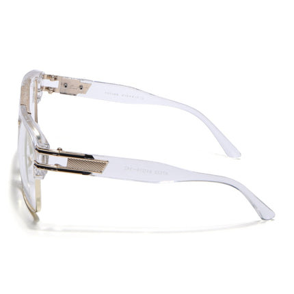 Voyage Exclusive Transparent & Golden Wayfarer Eyeglasses for Men & Women - MG5247-C2