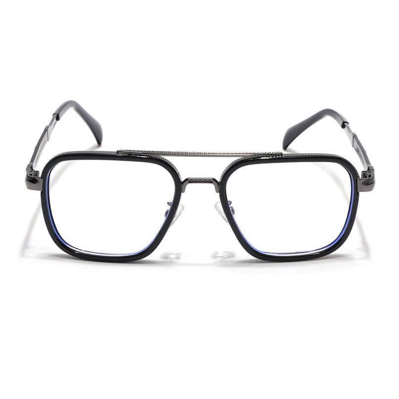 Voyage Black & Grey Wayfarer Eyeglasses for Men & Women - MG5271-C1