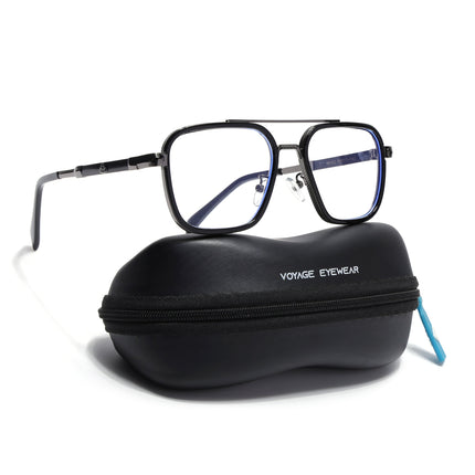 Voyage Black & Grey Wayfarer Eyeglasses for Men & Women - MG5271-C1