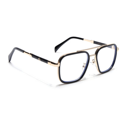 Voyage Black & Golden Wayfarer Eyeglasses for Men & Women - MG5272-C2