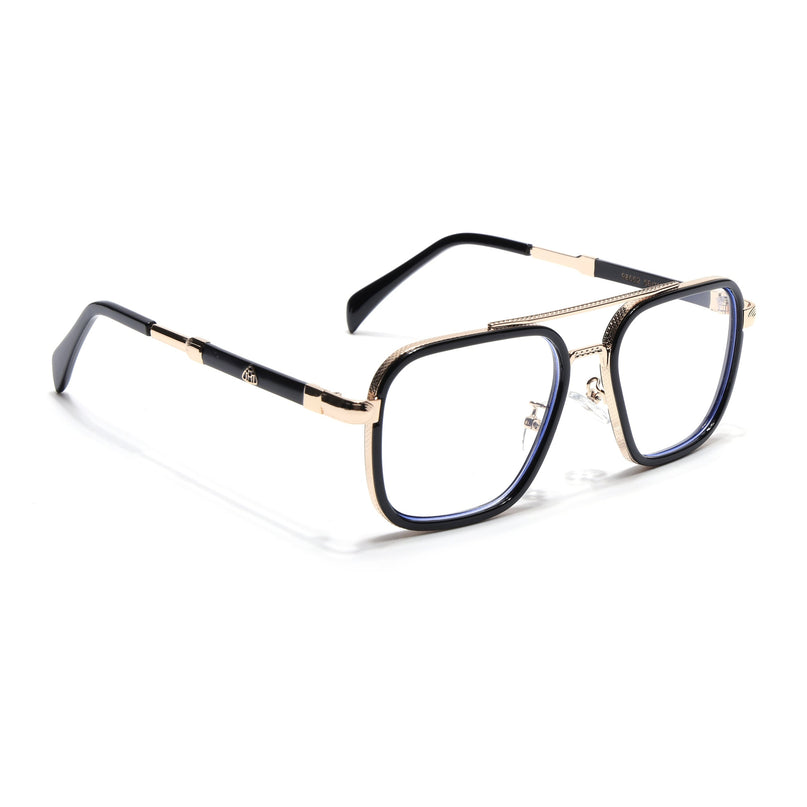 Voyage Black & Golden Wayfarer Eyeglasses for Men & Women - MG5272-C2