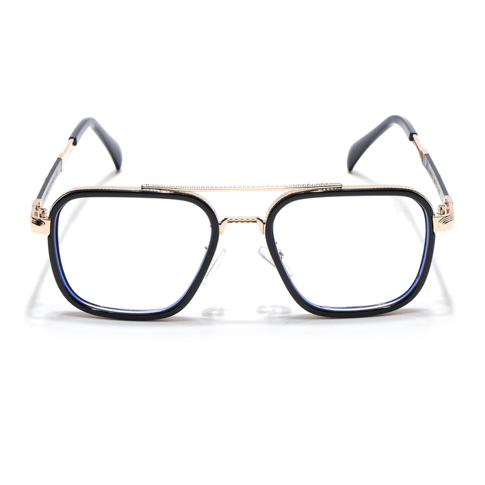 Voyage Black & Golden Wayfarer Eyeglasses for Men & Women - MG5272-C2
