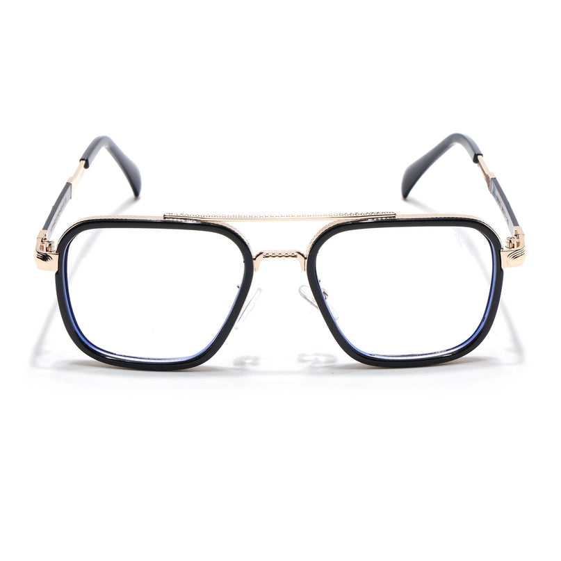 Voyage Black & Golden Wayfarer Eyeglasses for Men & Women - MG5272-C2