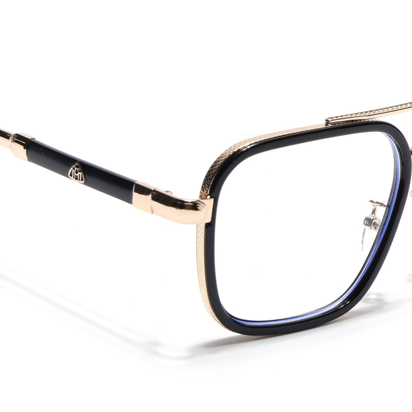 Voyage Black & Golden Wayfarer Eyeglasses for Men & Women - MG5272-C2