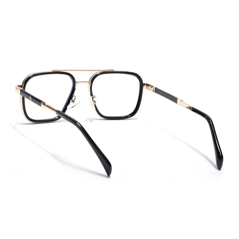 Voyage Black & Golden Wayfarer Eyeglasses for Men & Women - MG5272-C2