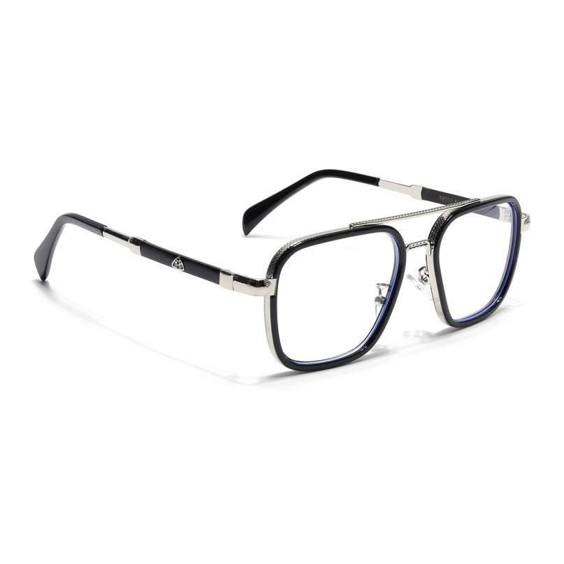 Voyage Black & Silver Wayfarer Eyeglasses for Men & Women - MG5273-C3