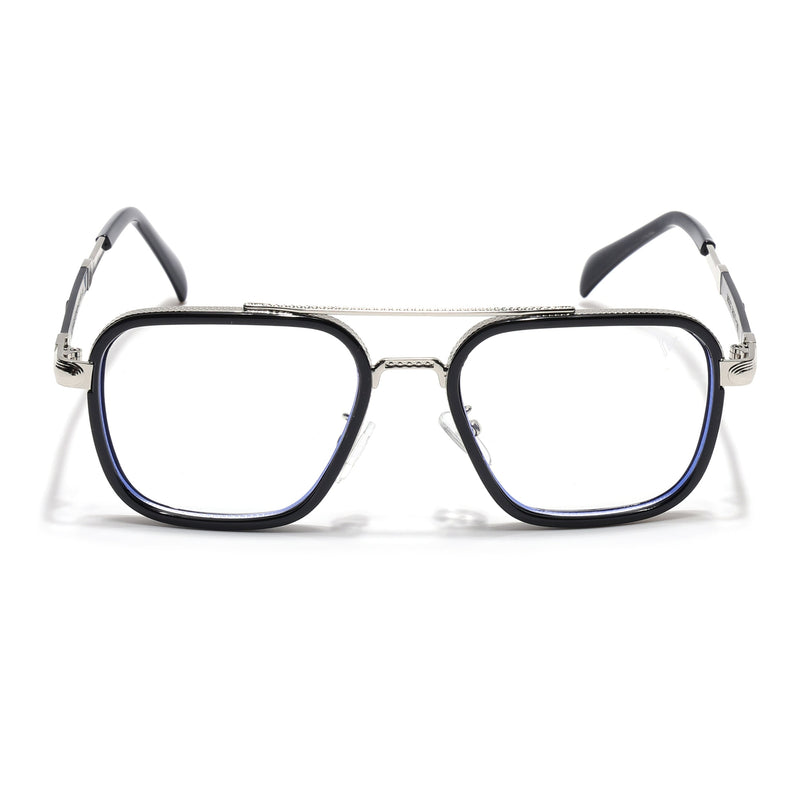 Voyage Black & Silver Wayfarer Eyeglasses for Men & Women - MG5273-C3