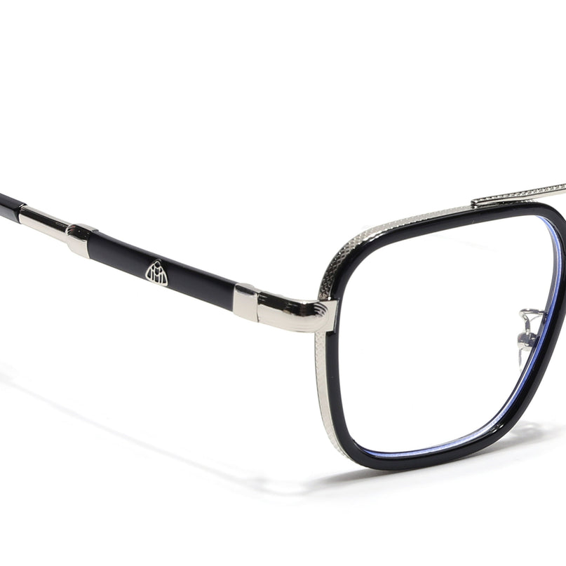 Voyage Black & Silver Wayfarer Eyeglasses for Men & Women - MG5273-C3