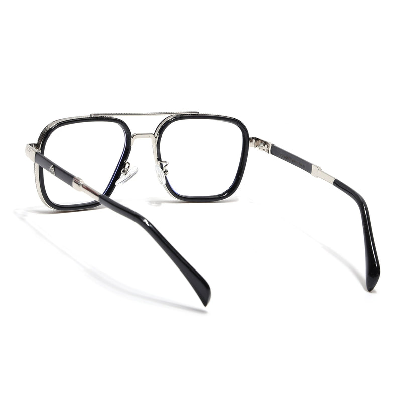 Voyage Black & Silver Wayfarer Eyeglasses for Men & Women - MG5273-C3