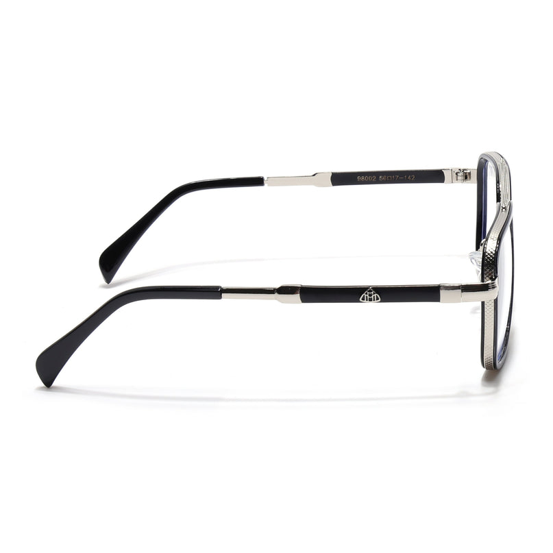 Voyage Black & Silver Wayfarer Eyeglasses for Men & Women - MG5273-C3