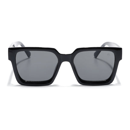 Eyejack Shine Black Square Sunglasses for Men & Women (98018CL1152)