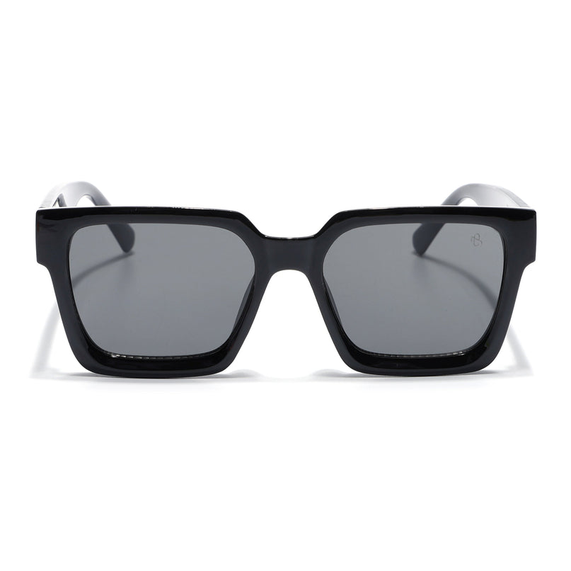 Eyejack Shine Black Square Sunglasses for Men & Women (98018CL1152)