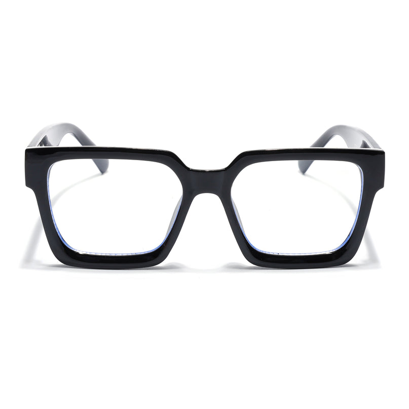 Eyejack Shine Black Square Eyeglasses for Men & Women (98018CL1154)