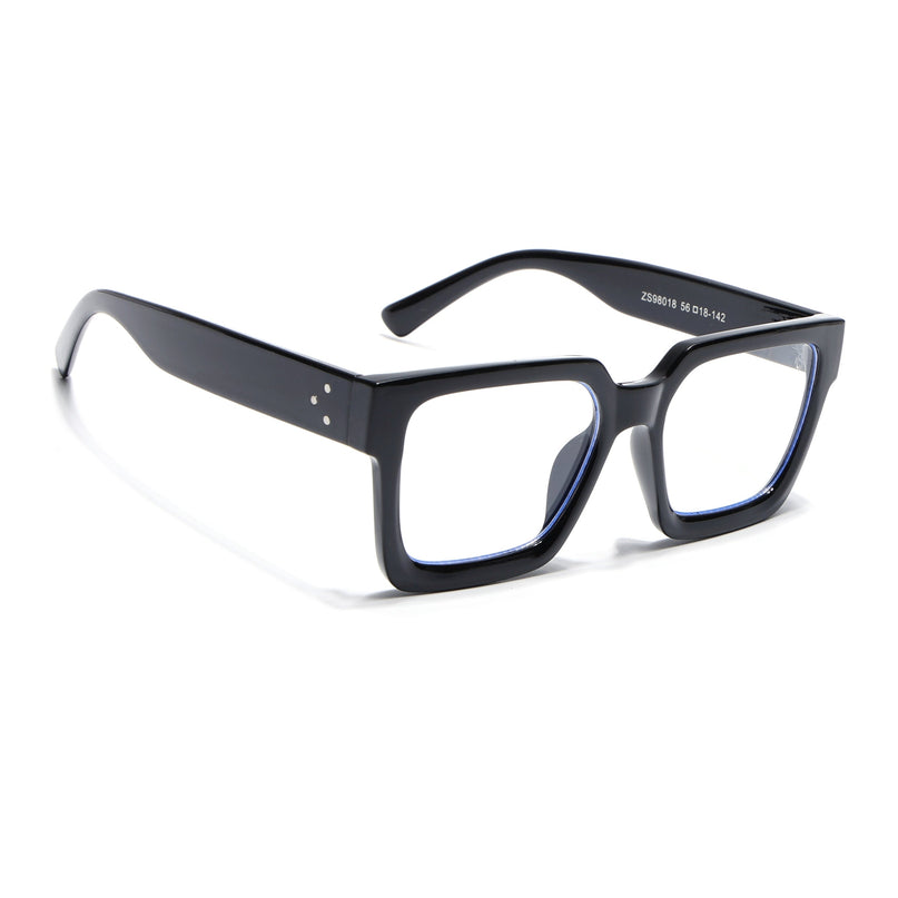 Eyejack Shine Black Square Eyeglasses for Men & Women (98018CL1154)