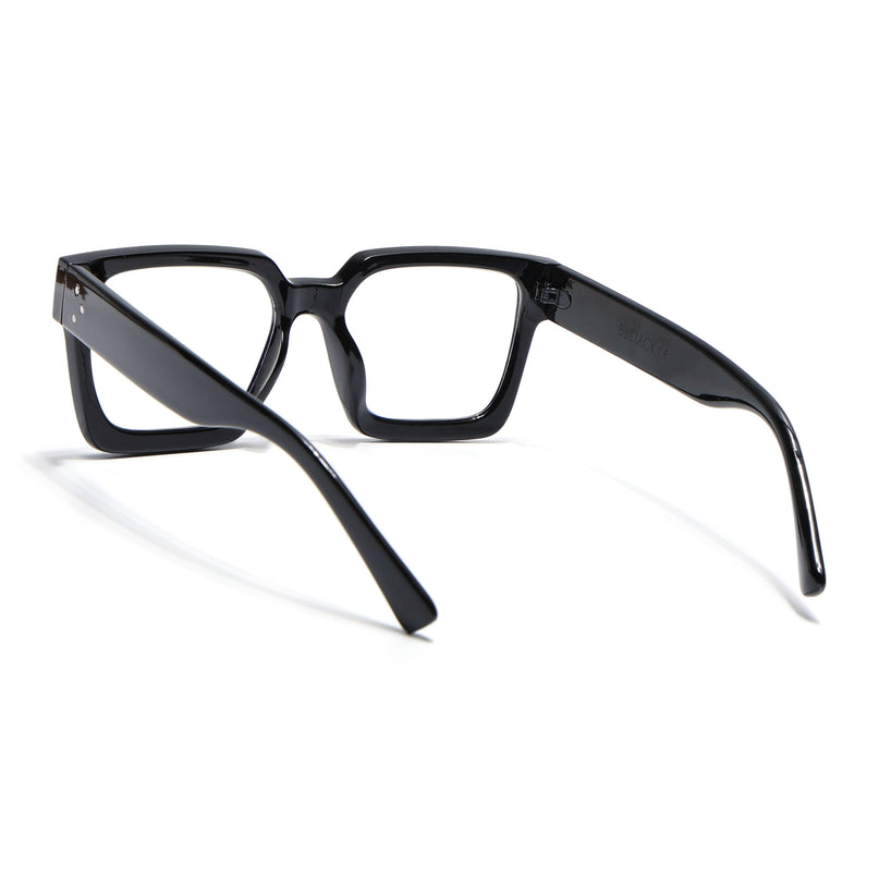 Eyejack Shine Black Square Eyeglasses for Men & Women (98018CL1154)