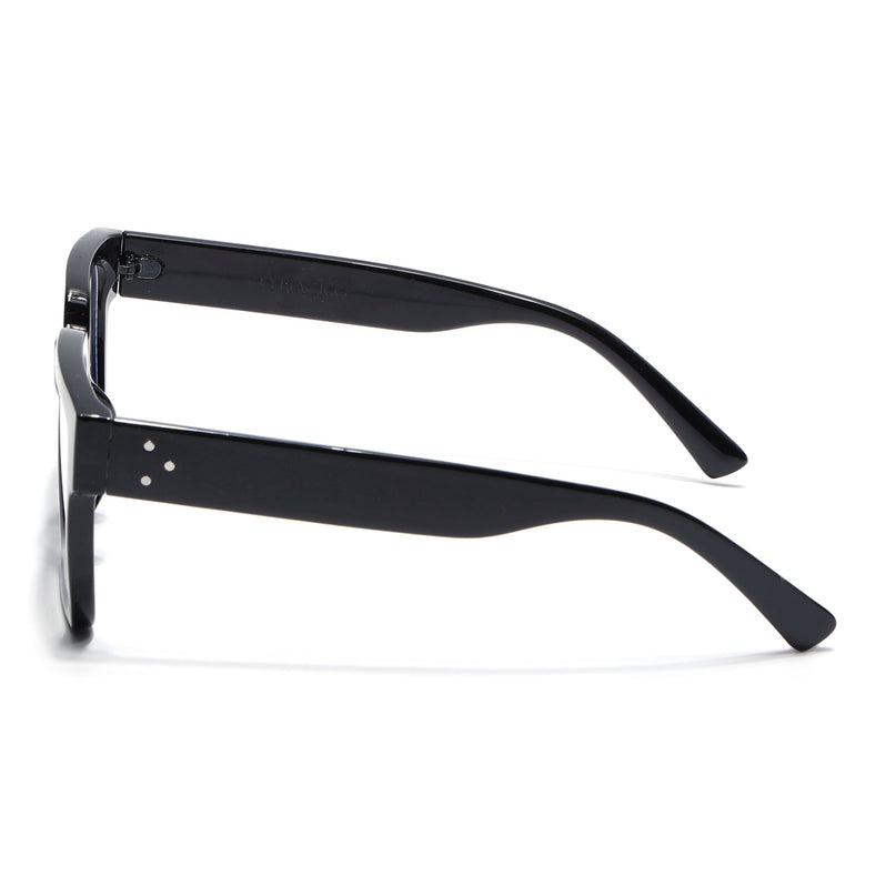 Eyejack Shine Black Square Eyeglasses for Men & Women (98018CL1154)