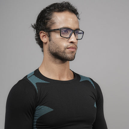 Voyage Active Black Rectangle Eyeglasses for Men & Women - MG5683-C1