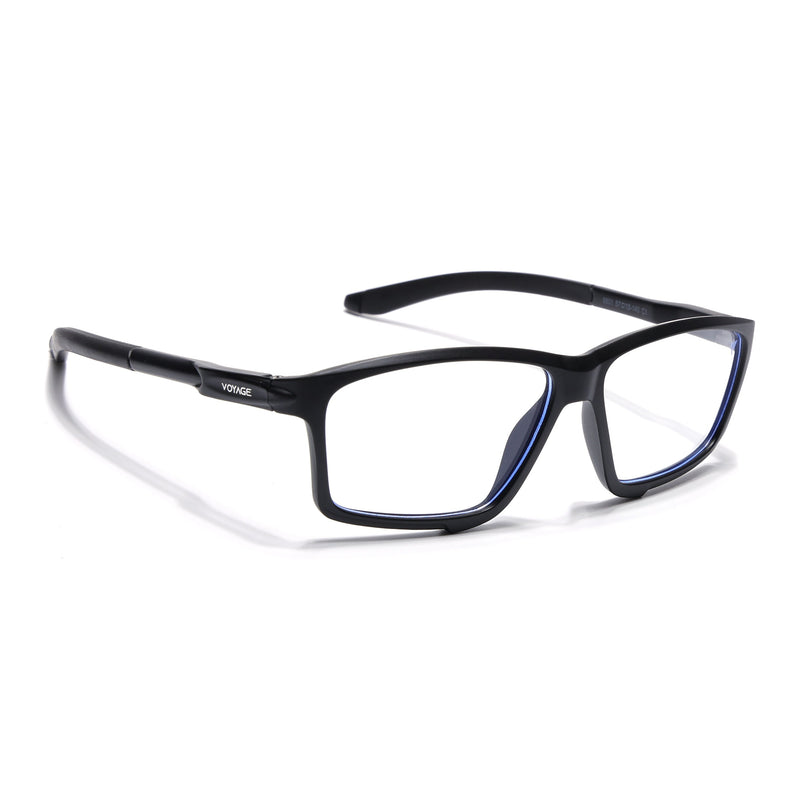 Voyage Active Black Rectangle Eyeglasses for Men & Women - MG5683-C1