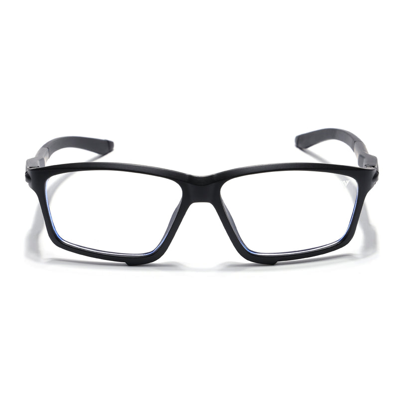 Voyage Active Black Rectangle Eyeglasses for Men & Women - MG5683-C1