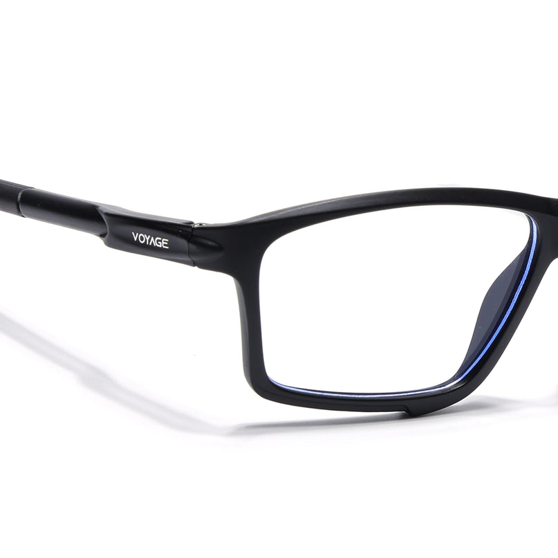 Voyage Active Black Rectangle Eyeglasses for Men & Women - MG5683-C1