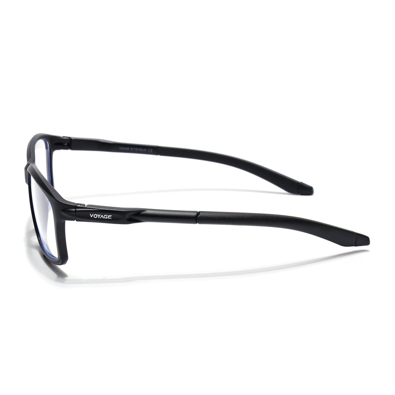 Voyage Active Black Rectangle Eyeglasses for Men & Women - MG5683-C1