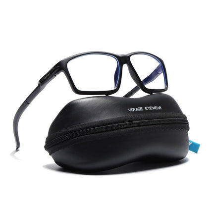 Voyage Active Black Rectangle Eyeglasses for Men & Women - MG5683-C1