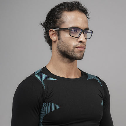 Voyage Active Black Rectangle Eyeglasses for Men & Women - MG5684-C2