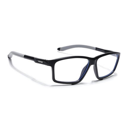 Voyage Active Black Rectangle Eyeglasses for Men & Women - MG5684-C2