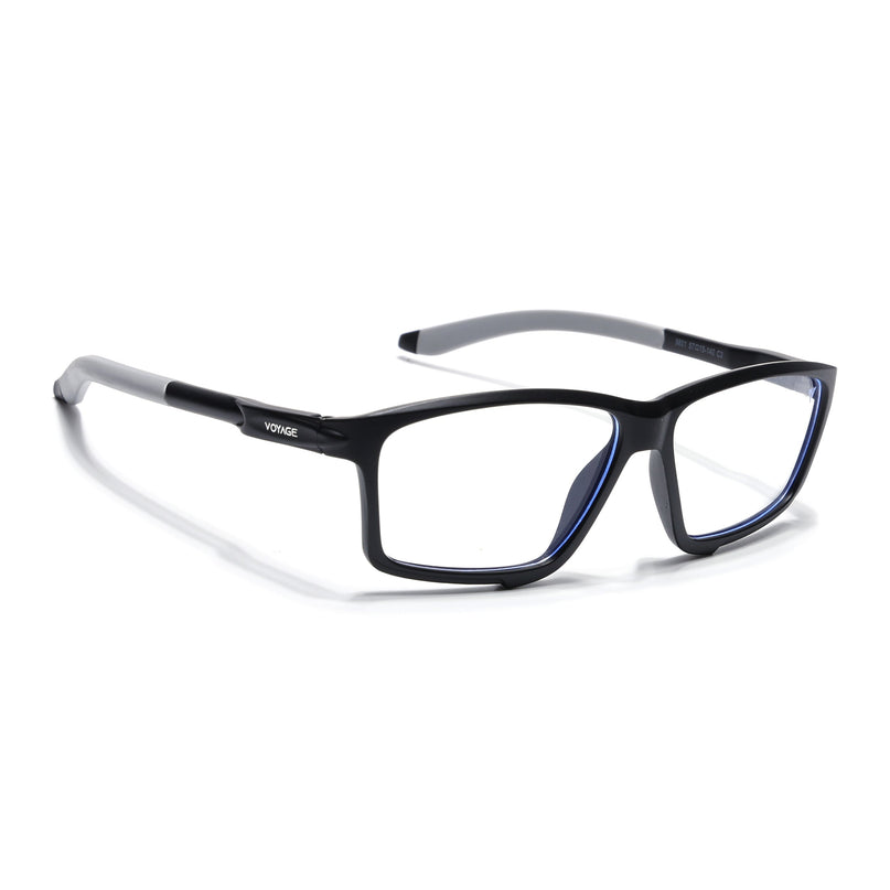 Voyage Active Black Rectangle Eyeglasses for Men & Women - MG5684-C2