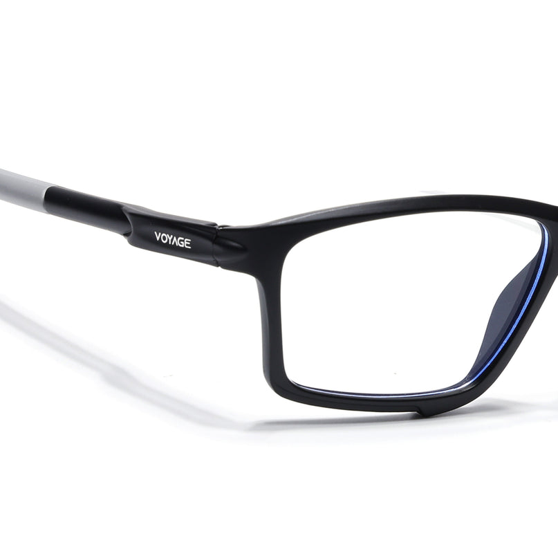 Voyage Active Black Rectangle Eyeglasses for Men & Women - MG5684-C2