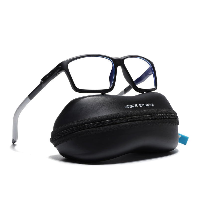 Voyage Active Black Rectangle Eyeglasses for Men & Women - MG5684-C2