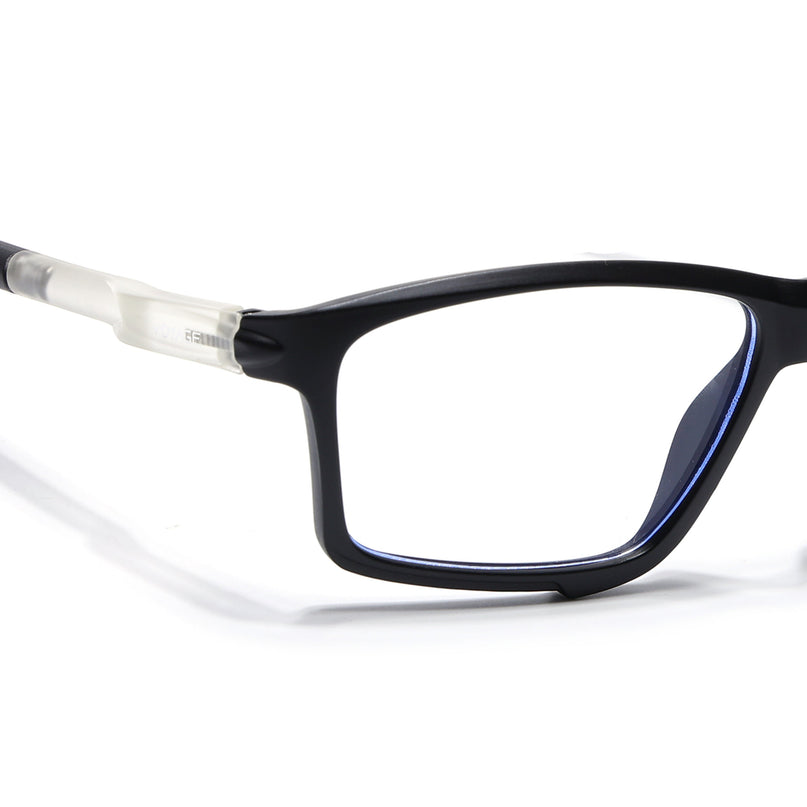 Voyage Active Black Rectangle Eyeglasses for Men & Women - MG5685-C3