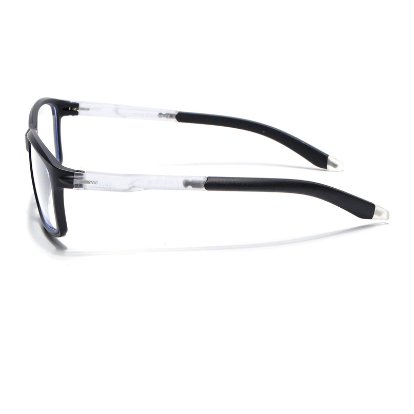 Voyage Active Black Rectangle Eyeglasses for Men & Women - MG5685-C3