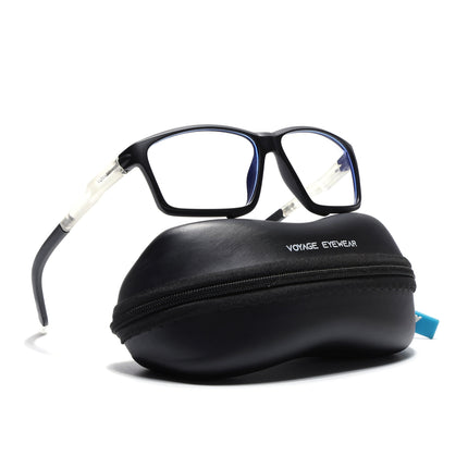 Voyage Active Black Rectangle Eyeglasses for Men & Women - MG5685-C3