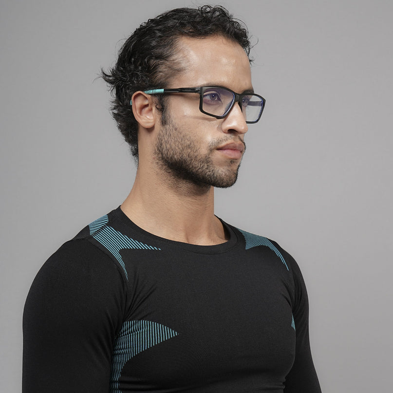 Voyage Active Black Rectangle Eyeglasses for Men & Women - MG5687-C5