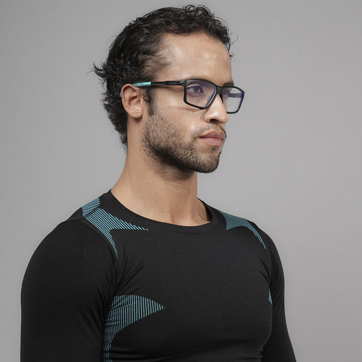 Voyage Active Black Rectangle Eyeglasses for Men & Women - MG5687-C5