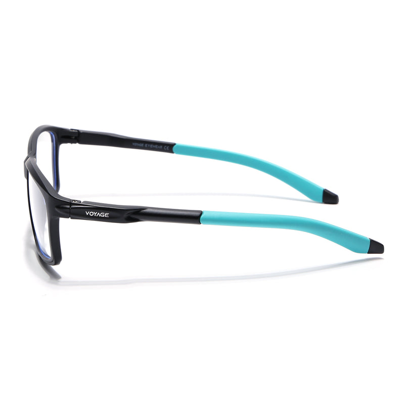 Voyage Active Black Rectangle Eyeglasses for Men & Women - MG5687-C5