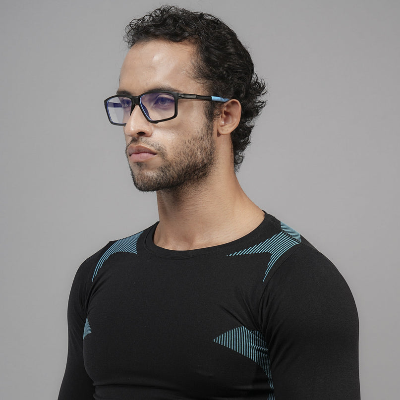 Voyage Active Black Rectangle Eyeglasses for Men & Women - MG5688-C6