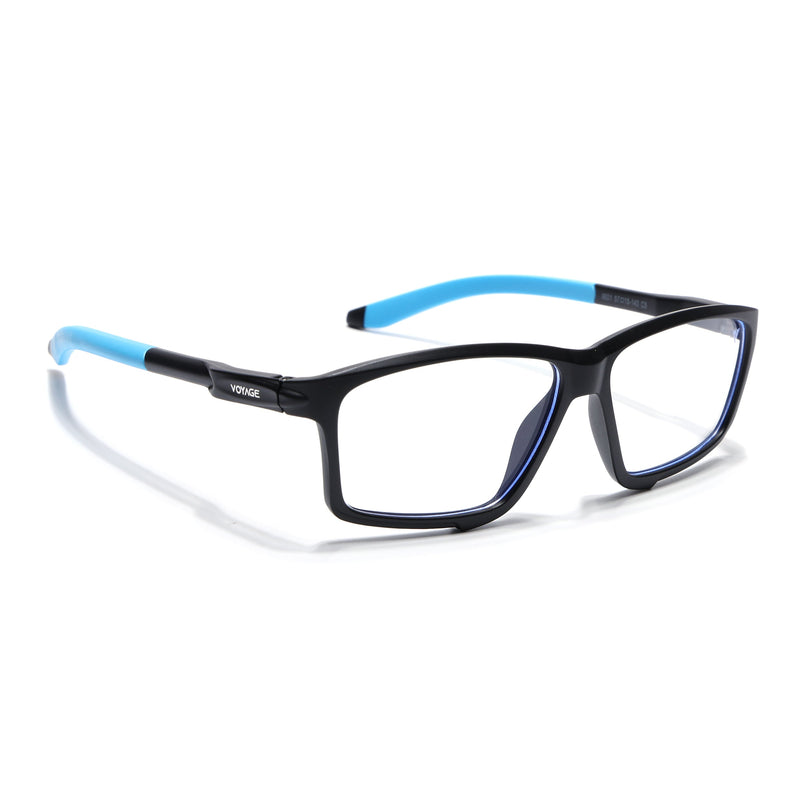 Voyage Active Black Rectangle Eyeglasses for Men & Women - MG5688-C6