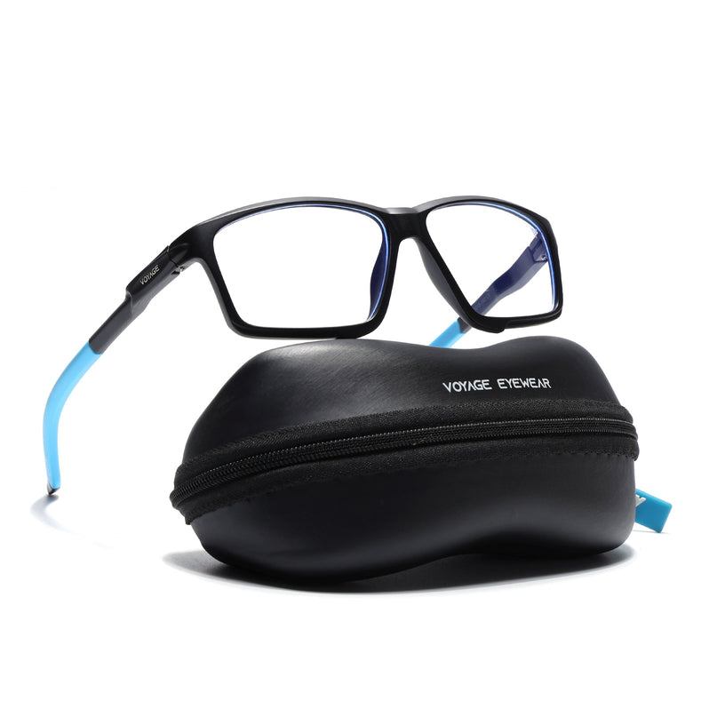 Voyage Active Black Rectangle Eyeglasses for Men & Women - MG5688-C6