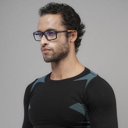 Voyage Active Black Rectangle Eyeglasses for Men & Women - MG5689-C7