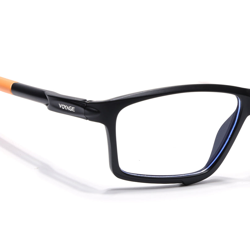 Voyage Active Black Rectangle Eyeglasses for Men & Women - MG5689-C7