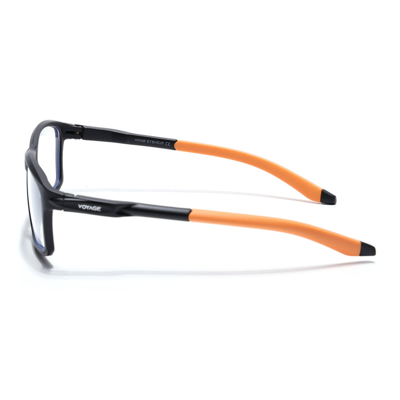 Voyage Active Black Rectangle Eyeglasses for Men & Women - MG5689-C7