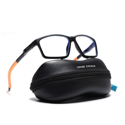 Voyage Active Black Rectangle Eyeglasses for Men & Women - MG5689-C7
